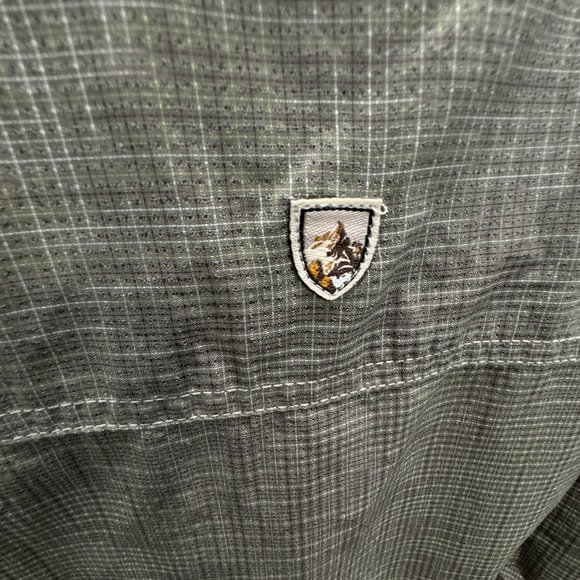 Kuhl Shirt Mens 2XL Olive Green Check Hiking Camping Rucking Walking Outdoor - Picture 5 of 6
